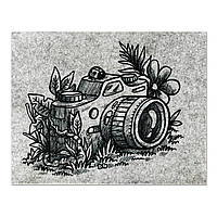 Фетр з принтом ФОТОАПАРАТ 2, 33x25 см, китайський жорсткий 2 мм