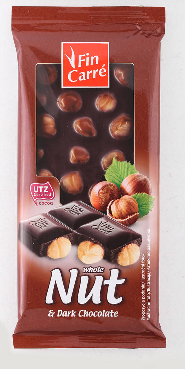 

Шоколад черный Nut Fin Carre с цельным лесным орехом Германия 100 г