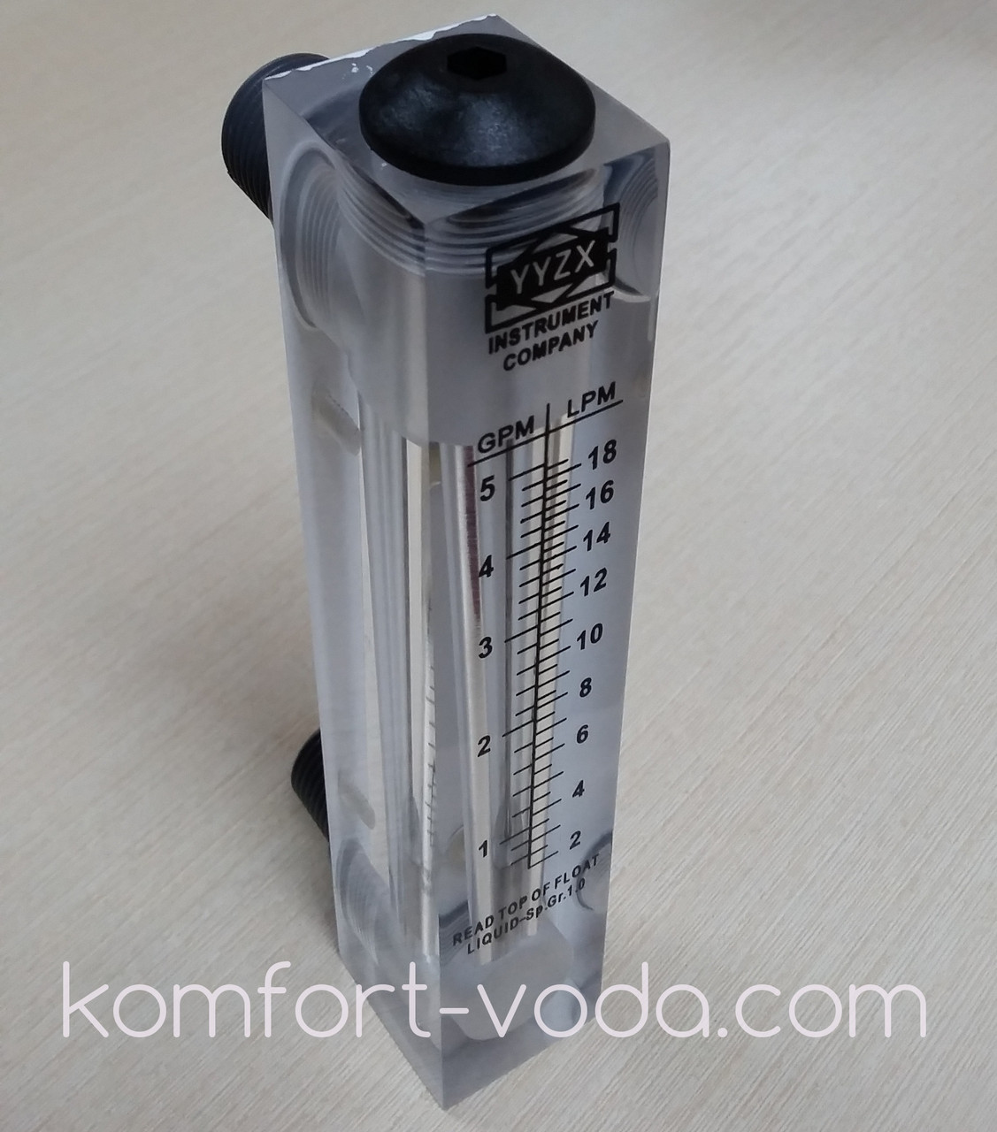 Ротаметр панельного типу Z-300K3, 1/2", 2-18 л/хв (без регулятора потоку)