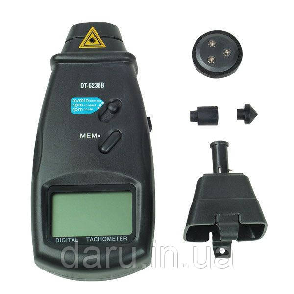 Лазерний тахометр Walcom DT-6236B (Кутова швидкість: 2.5~99999RPM) (Лінійна швидкість: 0.5-19999 ) (50-500 мм)