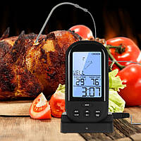Беспроводной термометр (до 30 м) с щупом для приготовления пищи YB414-SZ Black (0 до +250 °С) С ф-ей Будильник