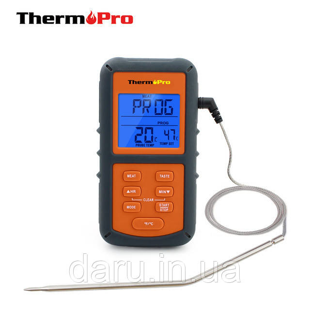 Термометр для м'яса ThermoPro TP-06S (від -9 до +250°C) з виносним датчиком з нержавіючої сталі