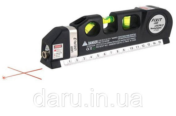 Лазерний рівень нівелір Fixit Laser Level Pro PR0 2 в 1: лазерний рівень, рідинний рівень, фото 1