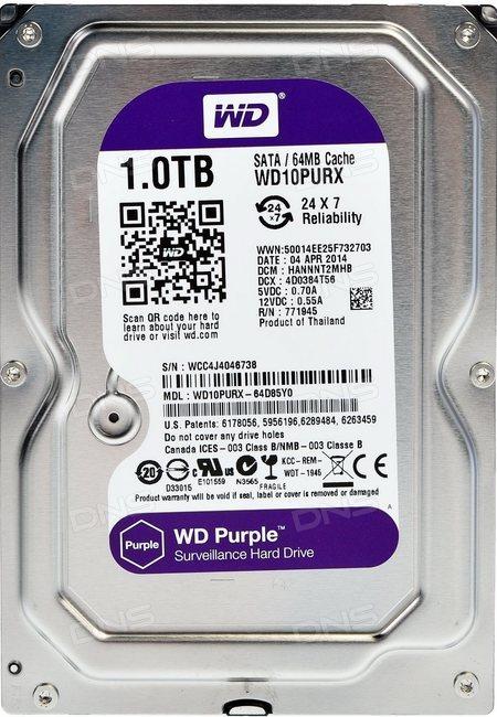 Жорсткий диск HDD 1000Gb Western Digital WD10PURX (IntelliPower, 64M Buffer, SATA-III) - фото 2 - id-p591655884