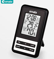 Цифровой термо-гигрометр Emate HTC-3 (термометр: -10 °C~+60 °C; гигрометр: 10%-99%), часы, будильник