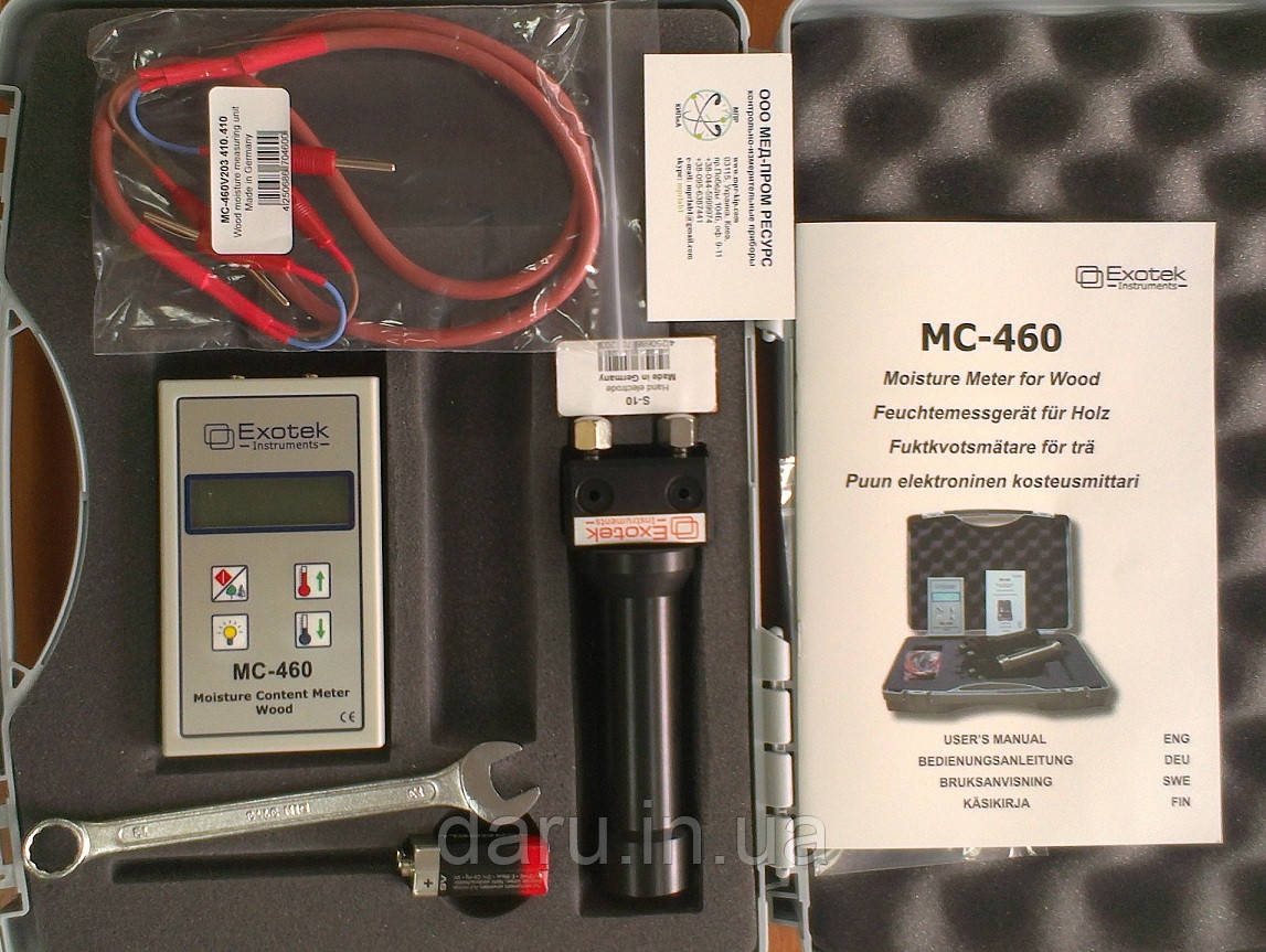 Профессиональный игольчатый влагомер древесины EXOTEK MC-460 с выносным датчиком S-10. Германия - фото 7 - id-p591633934