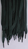 Шнурки плоские темно зеленые 100см синтетика