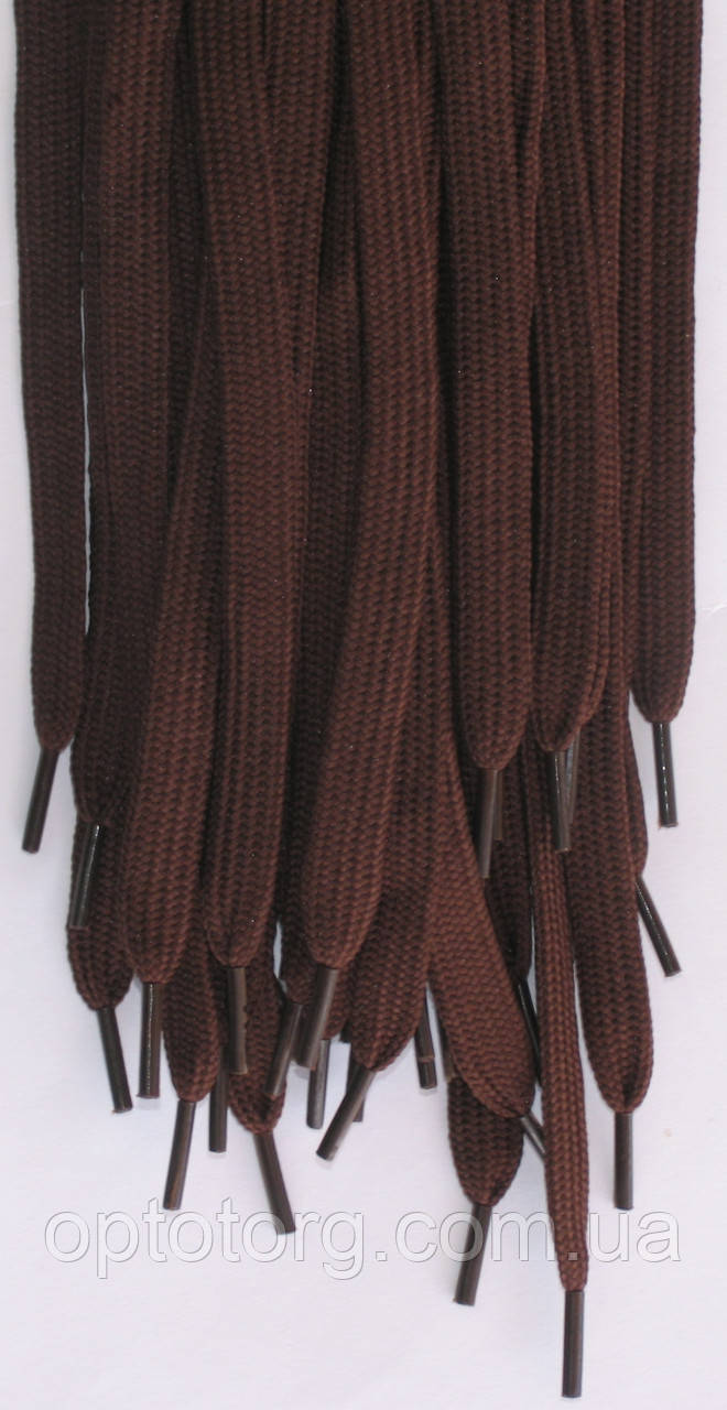 Шнурки плоскі темно коричневі 70см синтетика