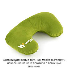 Подушка-підголівник зелений флок із лого WOG
