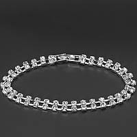 Браслет м'який два ряди страз