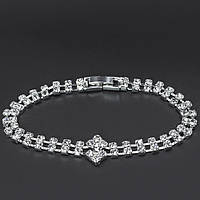 Браслет м'який два ряди страз