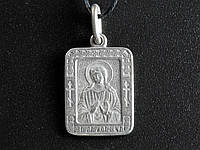 Нательная икона Аркадий Святой Преподобный Аркадий Вяземский Металл с серебряным покрытием 3х2х0,2 см (05055)