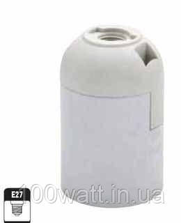 Патрон пластиковий E 27 білий гладкий GAV 415, фото 1