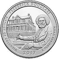 США 25 центов 2017 - Национальное историческое место Фредерика Дугласа 37 парк Р
