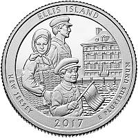 США 25 центов 2017 монумент острова Эллис 39 парк D