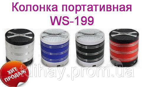 Портативна Bluetooth-колонка WSTER WS-199, FM-радіо