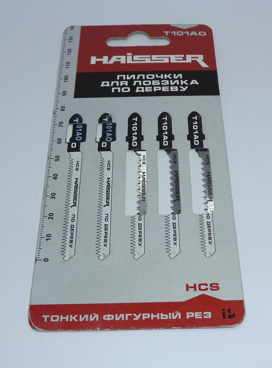 Полотно пиляльні для лобзика Haisser T101AO для дерева (тонкий фігурний різ)