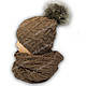 ОПТ Комплект шапка та шарф (хомут), р. 52-54, підкладка фліс, 7069 (5 шт./набір), фото 3