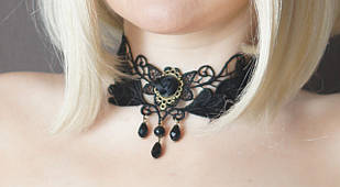 Чокер мереживної троянди, намисто готика, чорний