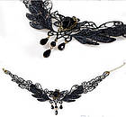 Чокер мереживної троянди, намисто готика, чорний, фото 4