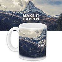 Чашка з принтом Make it happen 330 мл (KR_ORG005)