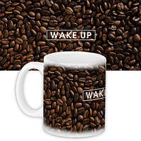 Чашка з принтом Wake up 330 мл (KR_ORG016)