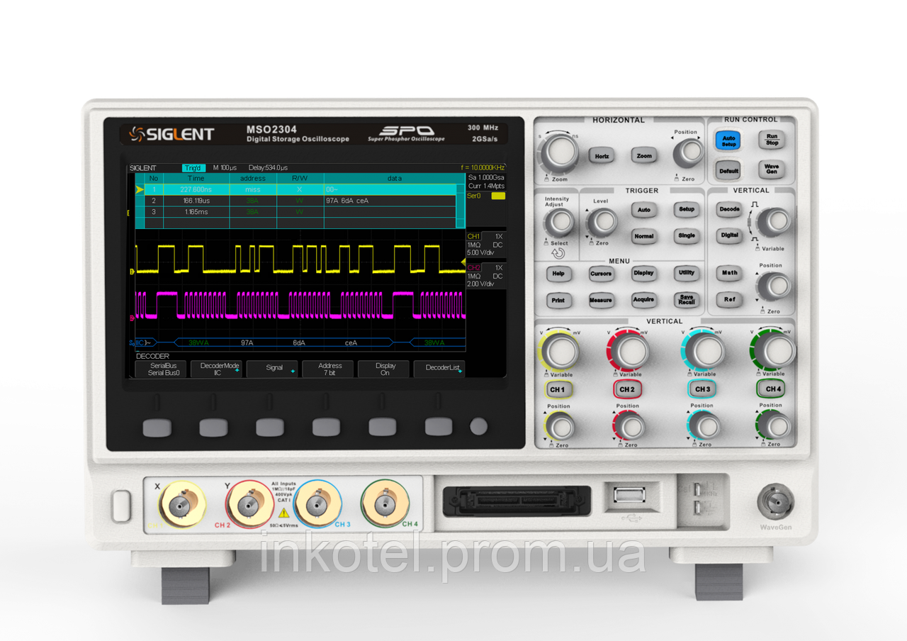 Цифровой осциллограф Siglent SDS2304 (полосы пропускания 70 МГц, 100 МГц, 200 МГц, 300 МГц) - фото 1 - id-p42057363