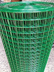 Сітка зварна у ПВХ. Комірка: 25х25мм, Дроту: 2.0 мм, Ширина: 1м.