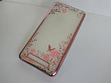 Чохол бампер із рожевими стразами та квітами Xiaomi redmi 4a, фото 7