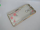 Чохол бампер із золотими стразами та квітами Xiaomi redmi Note 4x, фото 5