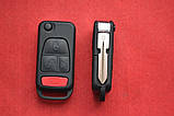 Mercedes ML ключ викидний 3+1 кнопки корпус Лезо HU39 Без скла, фото 3
