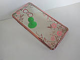Чохол бампер із рожевими стразами та квітами Xiaomi redmi Note 4x, фото 7