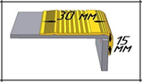Протиковзка накладка на сходи 30х15мм, анодована "Срібло", фото 2