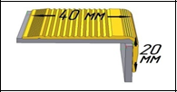 Противоскользящая накладка на ступени 40х20мм, анодированная "Золото"