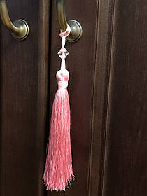 Китиця Міні для декору з намистиною колір рожевий 20 см ручна робота.