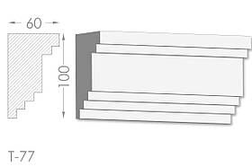 Карниз з гладким профілем, молдинг стельовий з гіпсу т-77