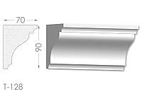 Карниз з гладким профілем, молдинг стельовий з гіпсу т-128