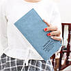 Жіночий місткий гаманець-клатч блакитний, фото 3