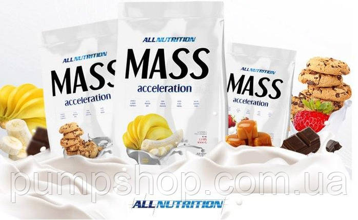 Гейнер AllNutrition MASS Acceleration 1 кг (20% білка), фото 2