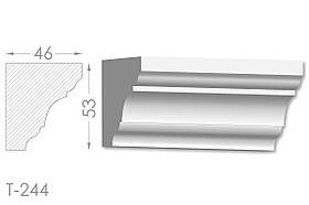 Карниз з гладким профілем, молдинг стельовий з гіпсу т-244
