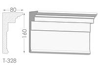 Карниз с гладким профилем, молдинг потолочный из гипса т-328