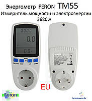 Енергометр (вимірювач потужності та витрати електроенергії) Feron TM55 3680W 230V
