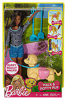 Barbie Girls Walk and Potty Pup with Doll Барби прогулка с собакой брюнетка