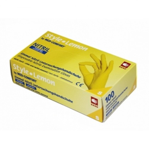 Рукавички нітрилові без пудри STYLE COLOR LEMON 50 пар М