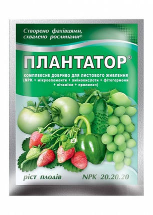 Добриво Плантатор Ріст плодів NPK 20-20-20, 25 г, Кіссон, фото 1