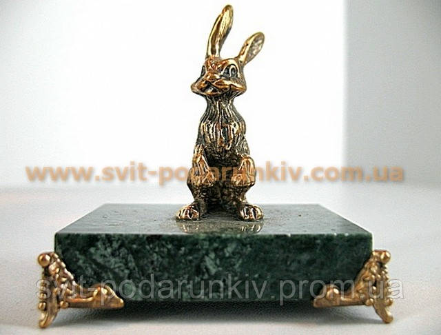 Бронзова статуетка Заєць - Кролик оригінальний подарунок