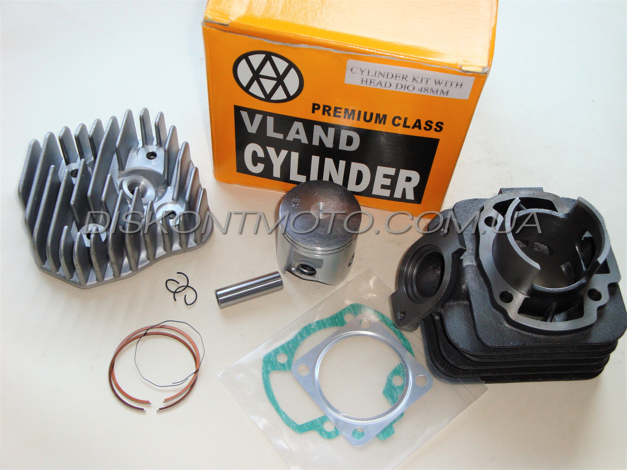 Циліндр на Honda DIO 75 AF18/27, TACT, LEAD (d48 мм, p-12) + головка VLAND