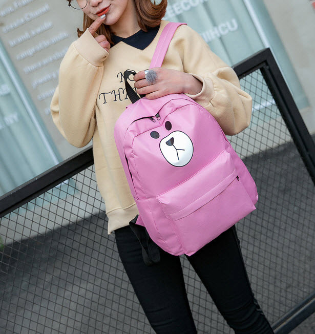 Шкільний тканинний рюкзак ведмедик