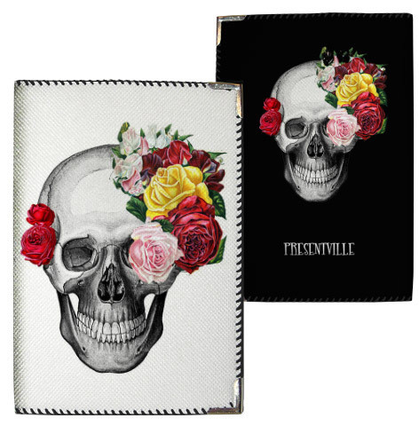 Обкладинка на паспорт Skull with roses (тканина), фото 1