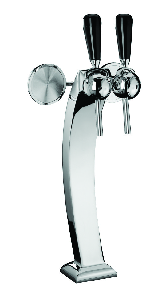 Пивна колона вежа з підсвіткою для розливання пива EVOLUTION на 2 сорти з кранами та медальйонами, Bevco Італія